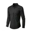 Camisa blanca de manga larga para hombre, estilo coreano, ajustada, informal, para trabajo profesional, sin planchado