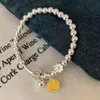 Pulsera de Cuentas de Plata Esterlina S925 Estilo Coreano Margarita Sonriente Moda Femenina Exquisita Para Ir al Trabajo Combinación con Todo Sentido de Alta Gama Joyería de Mano