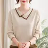 Blusa de tricô de outono para mãe 2026 novo estilo para mulheres de meia-idade e idosas, suéter base fino e estiloso para primavera e outono