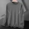 Camiseta de Terciopelo Doble Cara de Cuello Alto y Manga Larga para Otoño e Invierno, Ajustada, Casual, Camiseta Básica para Hombre y Mujer, Cuello Solapa, Engrosada, Top Cálido