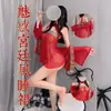 Banda para el vientre de niña Estilo Palacio Clásico Tallas Grandes Hanfu Conjunto Seductor Pijama Uniforme Gasa Transparente Camisón Erótico
