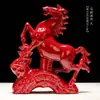 Adornos de Caballo Rojo de Cerámica Par de Reclutamiento Mascota Beicai Inauguración Casa Nueva Sala de Estar Oficina Hogar Adornos