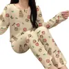 2026 Nuevo Estilo Conjunto de Pijama Térmico de Terciopelo Cálido para Mujer, Conjunto de Ropa para el Hogar Holgado Talla Grande para Otoño e Invierno
