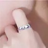 Anel brilhante masculino e feminino um par de design de anel banhado brilhante 999 boca aberta anel para meia-idade anel brilhante