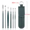 Fornecimento direto da fábrica conjunto de 6 peças de aço inoxidável para limpeza de ouvido, ferramentas para remover cera de ouvido, recipiente de armazenamento, portátil, atacado
