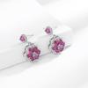 Nuevo en vivo Transfronterizo Incrustado Rubí Rojo Gotas de Agua Clásico Brillante Sensación de Alta Gama Aretes Anillo Collar traje de Diamantes Completos