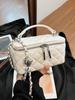 Bolsa de Mão Moda Coreana Feminina Nova Simples Bordado Romboidal Pequena Quadrada Verão 2024 Casual Tendência Bolsa Transversal