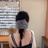 ¡Estilo Grande y Esponjoso! Goma de pelo de organza con estampado de leopardo azul para un moño dulce y genial de niña, goma para coleta