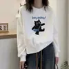 Nova Blusa com Capuz Gola Redonda Feminina Jaqueta Casual Top Solta com Letras Estilosa Outono e Inverno Temporada Pulôver Estampado 2025 Tingido