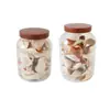 Frasco de Almacenamiento de Hierro con Tapa de Madera, Grano de Madera, Botella de Almacenamiento, Recipiente para Té, Botella de Plástico para Medicina Herbal China y Frutas Secas, 1400/1900ml