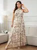 CJ23-0 Cruz Europea 2026 Vestido de Pastel en Capas Floral Dulce Talla Extra Largo Cuello V Halter Espalda Descubierta