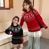 Suéter de punto grueso de lana pura, 26 nuevos estilos otoño/invierno, ropa para padres e hijos, moderno retro romántico suéter Fair Isle de copo de nieve