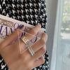 Anillo de plata de ley 925 estilo europeo y americano, estilo frío, irregular, convexo, cara ancha, anillo de mujer, anillo de alta calidad