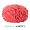 Ovillo de Hilo de Algodón Leche de 4 Hebras, Ovillo de Hilo Medio-Grueso para Crochet Hecho a Mano, Muñeca de Crochet DIY, Bolso, Hilo para Suéter de Bebé