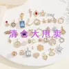 Liquidação Pingente de colar de ouro 14K simples com zircônia estrela de cinco pontas coração chave acessórios de joias DIY Pingente de pulseira