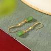 Pendientes Yuebao de plata de ley S925 con jaspe hetiano bañado en oro, estilo chino, con forma de nube de la suerte y gota de agua, gancho para la oreja Xiangyun.