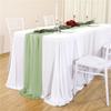 Camino de mesa de gasa en verde salvia perla para decoración de mesa de banquete de bodas, disponible en ocho colores, directo del fabricante, venta al por mayor