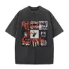 Camisetas Unisex de Ropa Hombre, Lavado Vintage Diseño de Álbum de Banda de Rock Alice in Chains