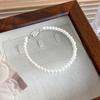 Pulsera de perlas de cristal con hebilla de lingote plateado BR-14 4/6/8/10 mm lujo ligero Joker moda temperamento joyería para mujer