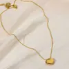 Collar de Corazón Tambor Simple Ins de Moda Europea y Americana Collar de Acero Inoxidable Dorado Joyería para Mujeres