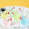 Adornos de pato luminosos para manualidades, micropaisaje con botella oceánica, adornos creativos para muñecas, colgante de pato de resina.