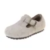 Zapatos de Algodón Birkenstock Estilo Coreano para Niños Invierno 2025 Nuevos Cálidos Forrados de Felpa para Niñas Suela Suave Resistentes al Frío Zapatos Tipo Lenteja para Niños Medianos y Grandes