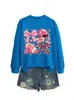 Amazon eBay Estación Independiente Moda Casual Versátil para Mujer Animadora Cuadros Lazo Sudadera Deportiva Comercio Exterior