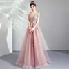 Vestido Largo de Noche 2026 Estilo Nuevo Rosa Suave Vestido de Novia Boda Brindis Vestido de Boda Fiesta Nocturna Reunión Anual Vestido de Presentación