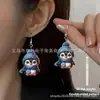 Pendientes Colgantes Acrílicos Planos Transfronterizos de Papá Noel, Muñeco de Nieve y Pingüino, Lindos Pendientes de Invierno para Mujer
