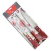 Afilador de BBQ tipo varilla, tenedor, cuchillo de cocina, herramientas para barbacoa de camping, tarjeta de succión de doble cara, acero inoxidable 410, mango de madera maciza, herramienta para hornear, juego de 3 piezas