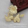 Acessórios para Joias de Cobre que Preservam a Cor Feitos à Mão DIY 50*42mm Broche Flor Mil Touros Grampo de Cabelo Coroa de Cabelo Estilo Antigo B2648