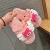 Otoño e Invierno Lindos Hogar Coloridos Puntos Dibujos Animados Alas Oso Baotou Suela Suave Peludos Pantuflas Zapatos Cálidos