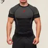 Fábrica de Origem Gymshark Fitness Masculino Corrida Secagem Rápida Respirável Macacão Camiseta de Manga Curta Masculino Muscle Shark