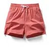 Bermuda Casual Masculina Lisa de Três Quartos, Bermuda Reta Solta Elástica Respirável, Calça Casual Masculina de Seda Gelada, Calça de Praia para Homens