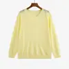 Suéter de punto casual de cuello redondo acanalado para mujer talla grande, suéter fino, tejido de punto casual Otoño 2026 para mujeres talla grande 23905