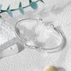 Pulseira de Prata Pura 9999 Prata de Lei para Mulheres, Ruyi Brilhante, Paz e Alegria, Pulseira de Prata Maciça de Nicho, Presente de Pulseira da Moda