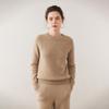 Suéter de Cachemira Raglán Grueso de Tres Hilos para Mujer 2025 Otoño e Invierno Nuevo Cuello Redondo Agradable al Tacto Cálido Suéter de Punto Camiseta Base