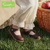 Zapatos de piel para niñas Snuffy, nueva colección otoño 2026, blancos para niños, suela suave, antideslizantes, planos estilo princesa para niñas pequeñas y bebés