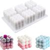Pastel de Mousse de 2 piezas Molde de silicona cúbico tridimensional de 6 piezas Molde tridimensional de bola para pudín y gelatina Utensilios para hornear al por mayor