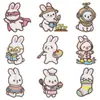 Hobby Ocupação Coelho Pequeno Bordado Tecido Patches Coelho Desenho Animado Fofo Patches Termocolantes Patches Decorativos para Roupas Infantis Decoração Artesanal