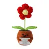 Flor de Tricô de Energia Positiva Transfronteiriça Planta em Vaso Produto Acabado Fio de Lã Flor de Simulação Ornamento de Mesa Boneca de Cartão de Mão