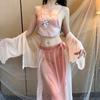 Roupa Íntima Sexy Hanfu Antigo Sexy Estilo República da China Pijama Bordado Conjunto Tentação Uniforme Apimentado Puro Sexo