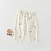 Pantalones finos de verano anti-mosquitos, algodón puro, Clase A, absorbentes de sudor, con entrepierna abierta para bebés niños, pantalones holgados para casa, largo 7/8