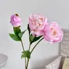 Flores Artificiais de Peônia com 3 Cabeças, Peônias Artificiais, Flores Falsas para Casamento e Decoração de Casa, Arranjo Floral para Showroom e Pousada