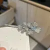 Pin para el Cabello de Lujo con Cristales, Gama Alta, Nuevo Diseño de Flor de Cuatro Hojas, Pasador de Moda Coreana, Pin Lateral de Moda