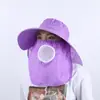 Chapéu de Sol para Colher Chá para Mulheres, Chapéu de Sol Respirável de Verão, Chapéu de Proteção Solar para Ciclismo, Máscara Facial Cobertora, Aba Larga para Venda por Atacado