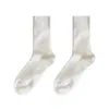 Calcetines Blancos para Mujer, Calcetines de Color Sólido de Media Pantorrilla para Primavera y Verano, Calcetines Largos de Algodón Puro Estilo Coreano, Calcetines Holgados Versátiles de Punto Grises