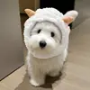 Sombrero de gato, sombrero de peluche con cabeza de oveja para mascotas, lindo sombrero de oveja para perros pequeños, un accesorio mágico para tomar fotos