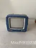 Item Antigo Retrô Concha Colorida Mini Pequeno Preto e Branco Televisor Antigo Decoração de Loja Ornamento Adereço de Exibição