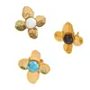 Anillo Malt Jewelry Estilo Corte Francés Pétalo de Flor Turquesa con Diseño Abierto Ajustable Anillo Declaración para Mujeres